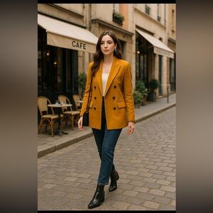 🧡INC International Concepts Boyfriend Blazer Mustard Yellow Medium